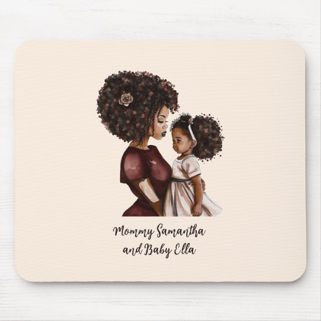 Beautiful Black Mum and Daughter (26) Mouse Pad (Front)
