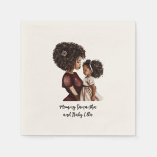 Beautiful Black Mum and Daughter (26) Napkin