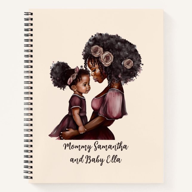 Beautiful Black Mum and Daughter (28) Notebook (Front)