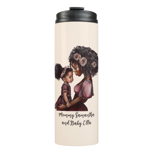 Beautiful Black Mum and Daughter (28) Thermal Tumbler (Front)