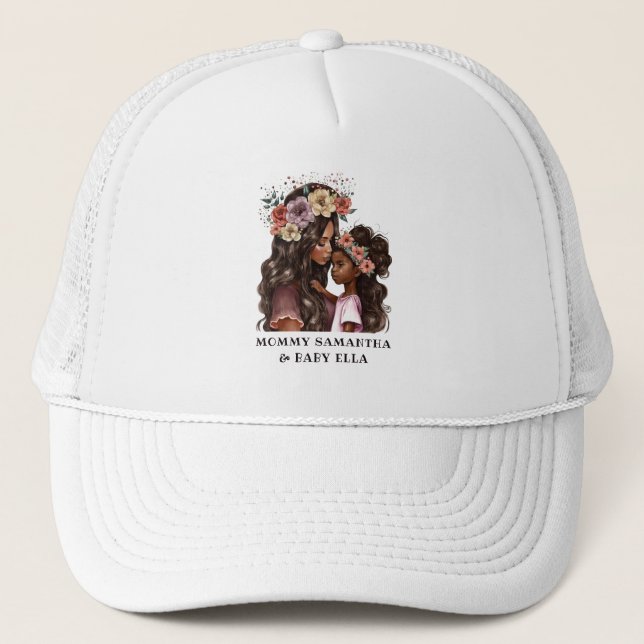 Beautiful Black Mum and Daughter (2) Trucker Hat (Front)
