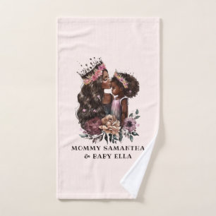 Beautiful Black Mum and Daughter (3) Bath Towel Set