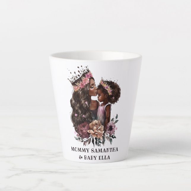 Beautiful Black Mum and Daughter (3) Latte Mug (Front)