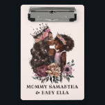 Beautiful Black Mum and Daughter (3) Mini Clipboard<br><div class="desc">Celebrate the bond between a Black mum and her daughter with this heartfelt and inspiring artwork. Featuring a loving embrace and radiant smiles,  this clipboard highlights the strength,  beauty,  and connection shared between them. Perfect for honouring motherhood,  diversity,  and family love.</div>
