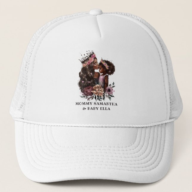 Beautiful Black Mum and Daughter (3) Trucker Hat (Front)