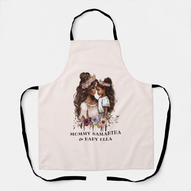Beautiful Black Mum and Daughter (5) Apron (Front)