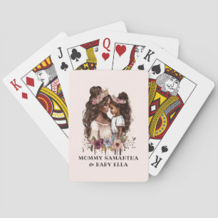 Beautiful Black Mum and Daughter (5) Playing Cards