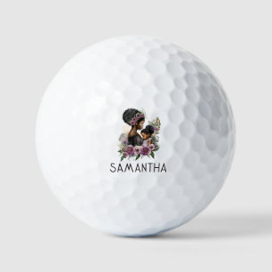 Beautiful Black Mum and Daughter (6) Golf Balls