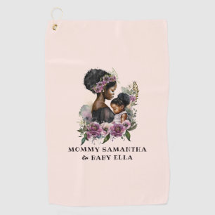 Beautiful Black Mum and Daughter (6) Golf Towel