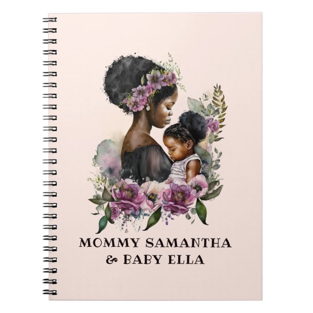 Beautiful Black Mum and Daughter (6) Notebook (Front)
