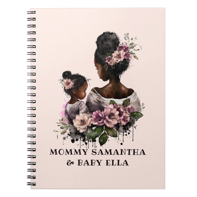 Beautiful Black Mum and Daughter (7) Notebook (Front)