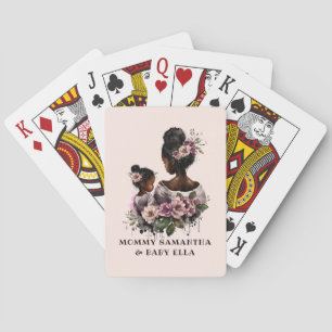 Beautiful Black Mum and Daughter (7) Playing Cards