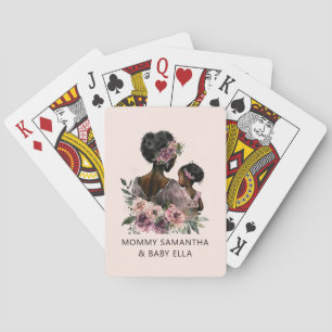 Beautiful Black Mum and Daughter (8) Playing Cards
