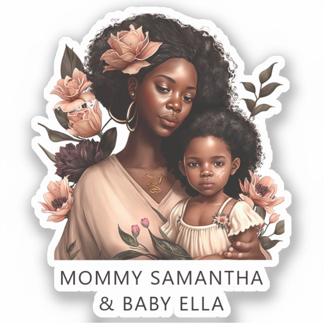 Beautiful Black Mum and Daughter (9) (Front)