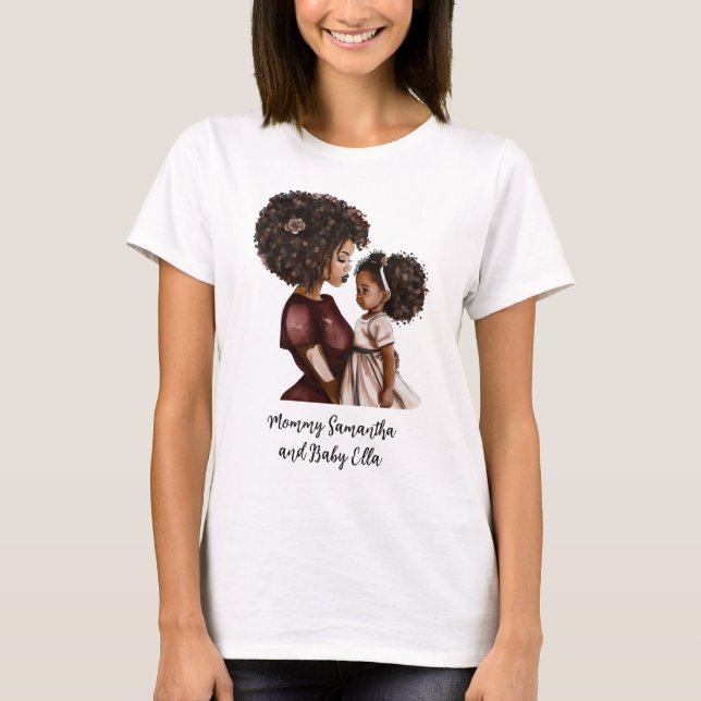 Beautiful Black Mum and Daughter T-Shirt (Front)