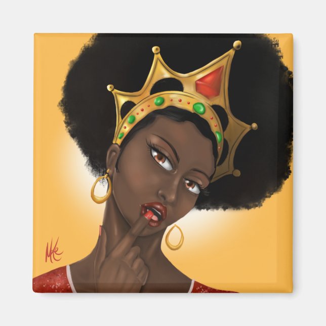 Beautiful Black Queen Magnet (Front)