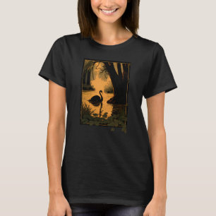 Beautiful Black Swan on Water Perfect for Bird T-Shirt