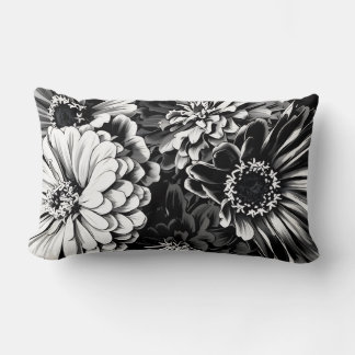 Beautiful Black & white flowers on pillow