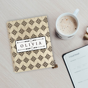 Beautiful Black & White Patterns Custom Name  Planner