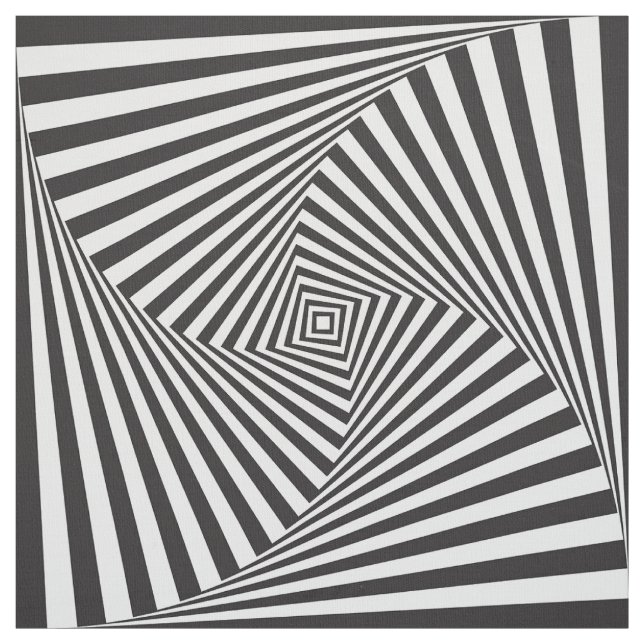 Beautiful Black white spiral optical illusion Fabric (Swatch)