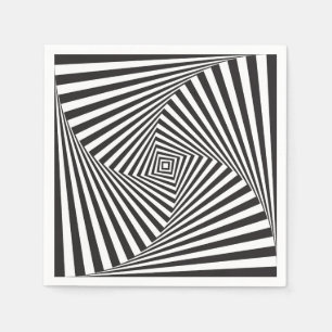 Beautiful Black white spiral optical illusion Napkin