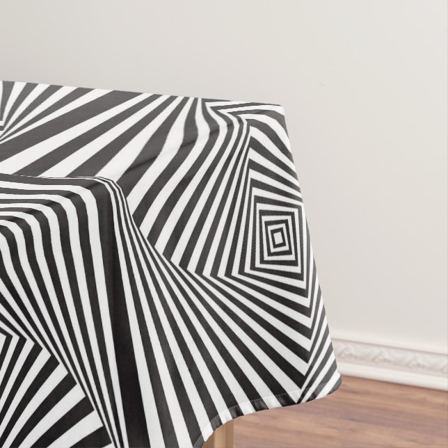 Beautiful Black white spiral optical illusion Tablecloth (In Situ)