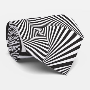 Beautiful Black white spiral optical illusion Tie