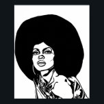 Beautiful Black Woman Afro hair Ink Drawing Poster<br><div class="desc">Beautiful Black Woman Afro hair Ink Drawing</div>