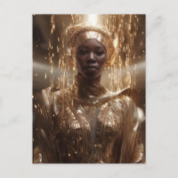 Beautiful Black Woman Dressed in Gold