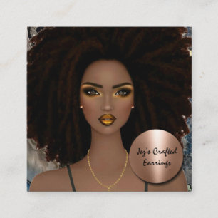 beautiful black woman earrings display card