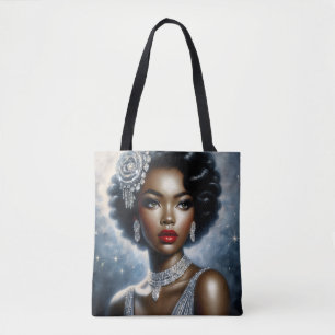 Beautiful Black Woman Glamour Aesthetic Tote Bag