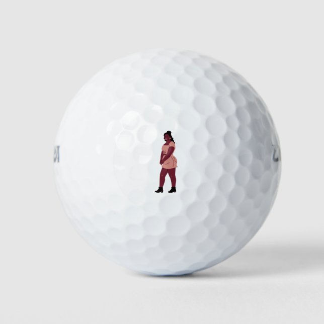 Beautiful black woman golf balls (Front)
