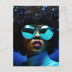 Beautiful black woman with sunglasses Postcard