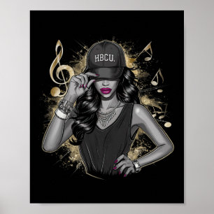 Beautiful Black Women Hbcu Black History Month 1  Poster