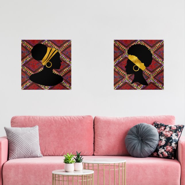 Beautiful Black Women Silhouettes Ethnic Style (Livingroom)