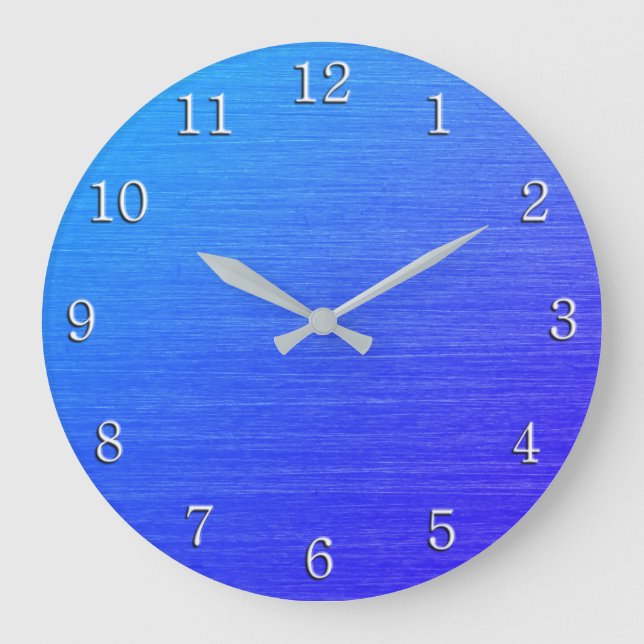 Beautiful Blended Blue with White Numbers Large Clock (Front)