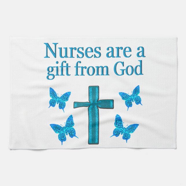 BEAUTIFUL BLESSED NURSE DESIGN TEA TOWEL (Horizontal)