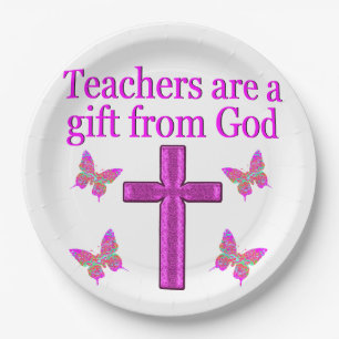 BEAUTIFUL BLESSED TEACHER DESIGN PAPER PLATE