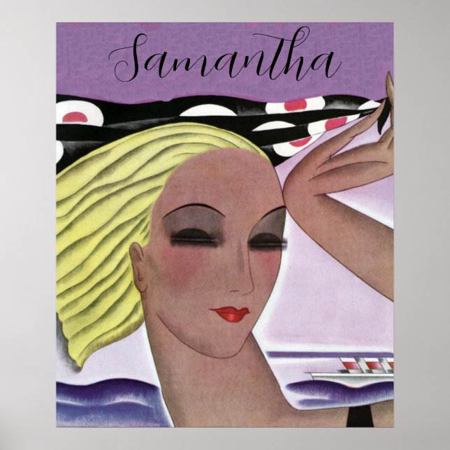 Beautiful Blonde Lady  (Personalise) Poster (Front)