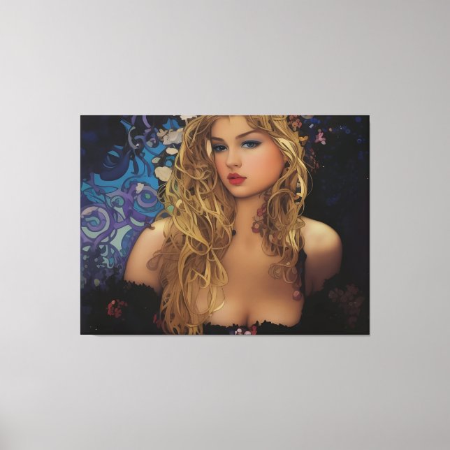Beautiful Blonde Woman Canvas Print (Front)