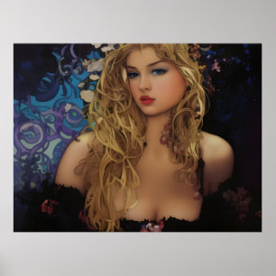 Beautiful Blonde Woman Poster