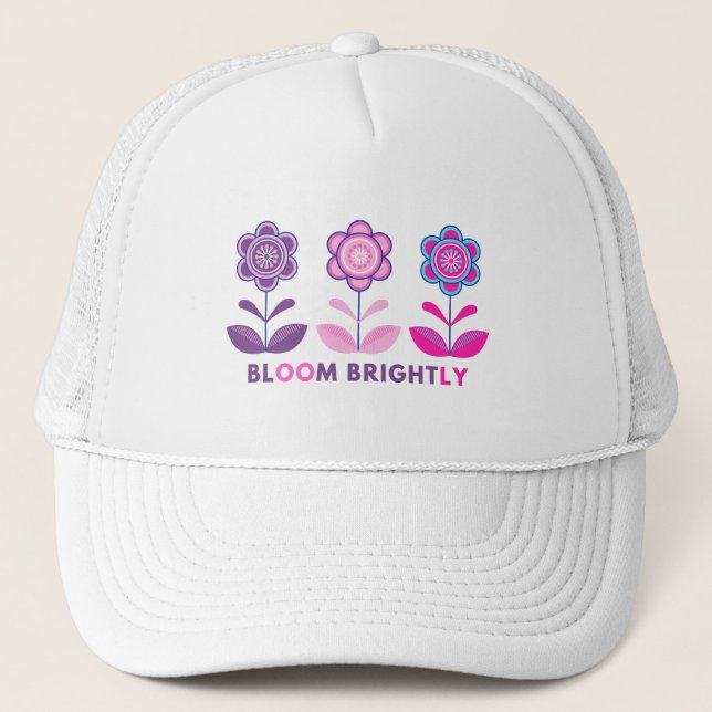 Beautiful Blooming Design T-shirt Trucker Hat (Front)