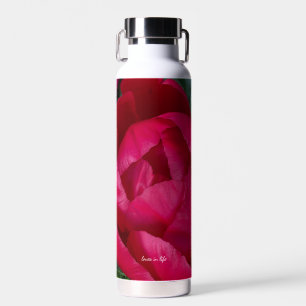 Beautiful Blooming Red Peony Water Bottle