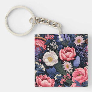 Beautiful Blooms, colourful pattern, Key Ring