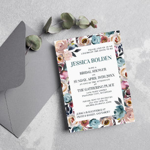 Beautiful Blooms Floral Spring Bridal Shower Invitation