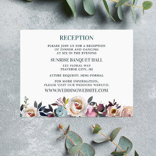 Beautiful Blooms Floral Spring Pastel Teal Enclosure Card