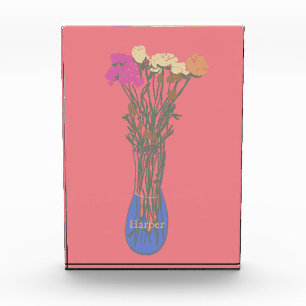 Beautiful Blooms Original Flower Illustration Photo Block