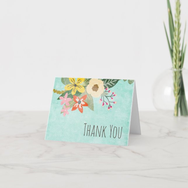 Beautiful Blooms Thank You Note Card (Front)
