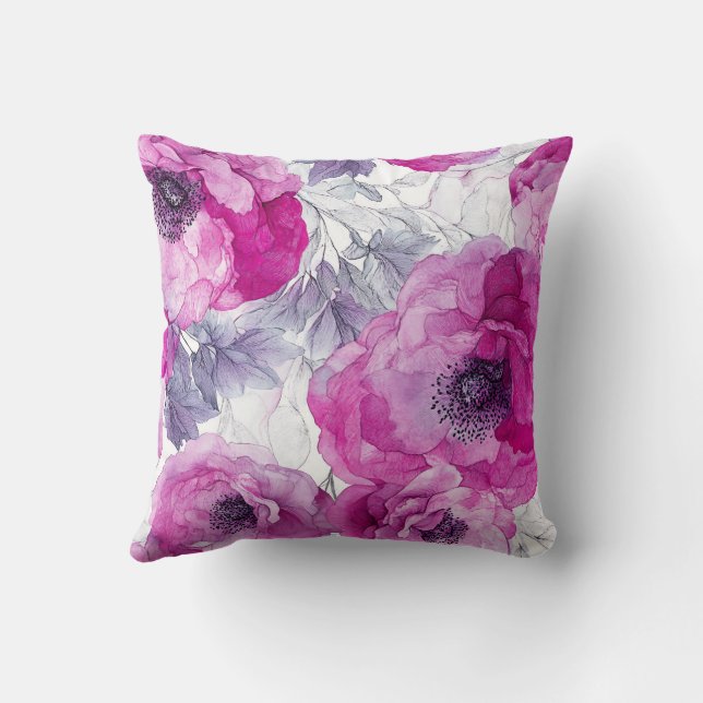Beautiful Blooms Vintage Modern Floral Pattern  Cushion (Back)