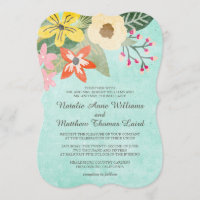 Beautiful Blooms Watercolor Floral Wedding / Aqua